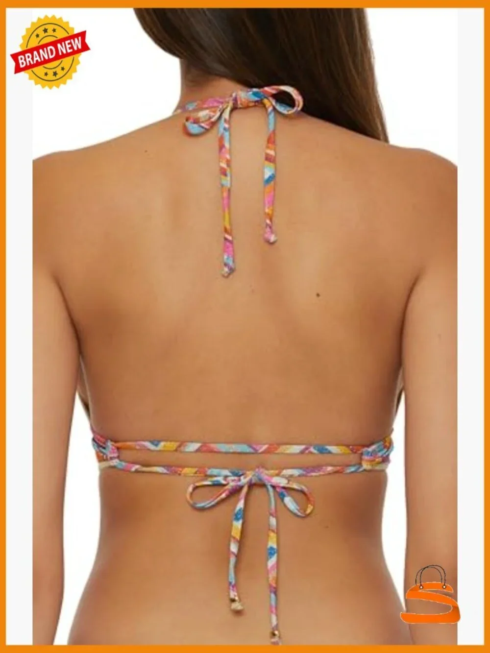 Medium Halter Bikini Top with Adjustable Ties and Removable Cups